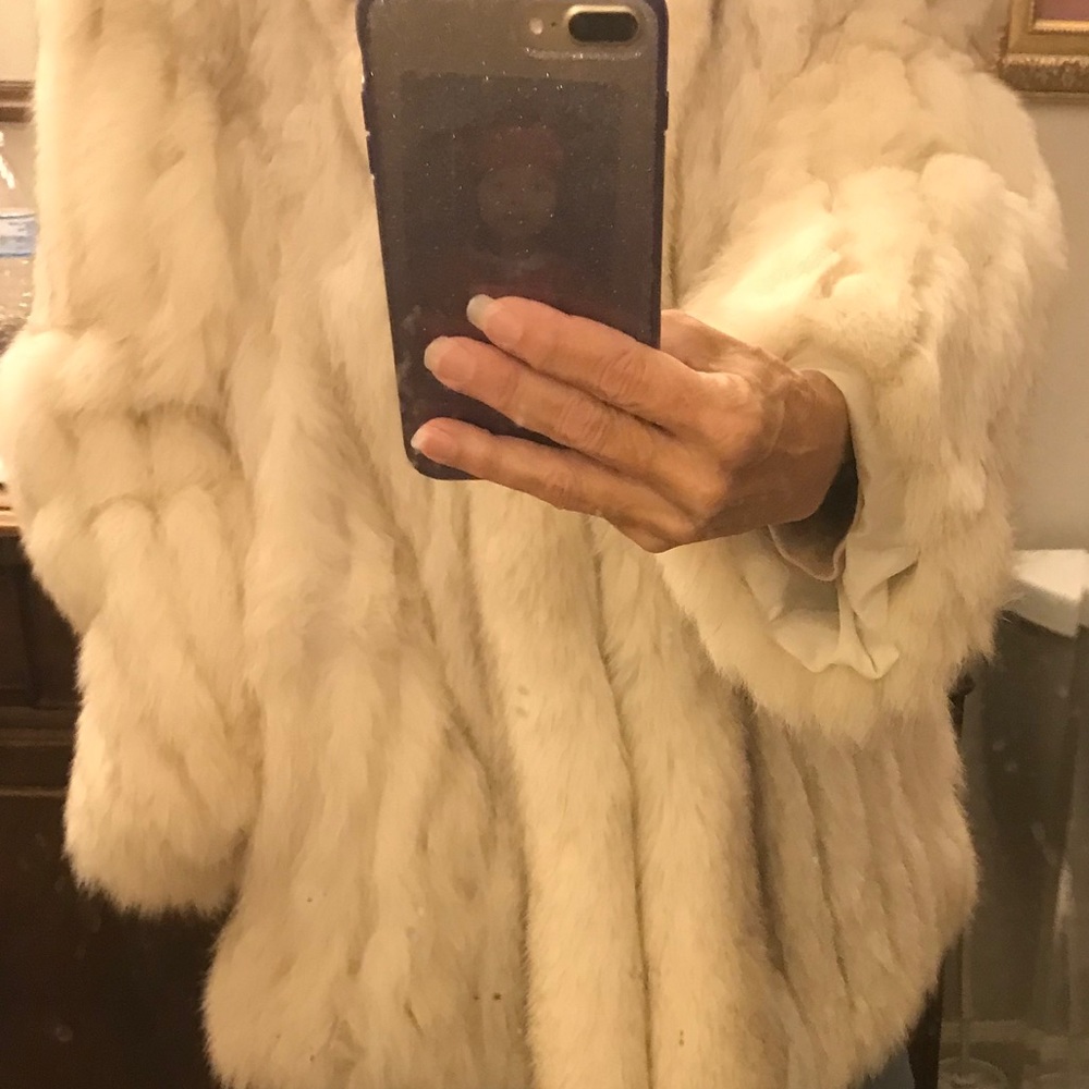 Blue Fox Fur Coat Size 12